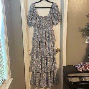 Tiered Smoked Maxi Large Dress